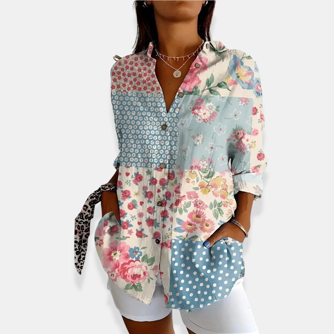 LYSSA™ | Floral Blouse with Button Closure