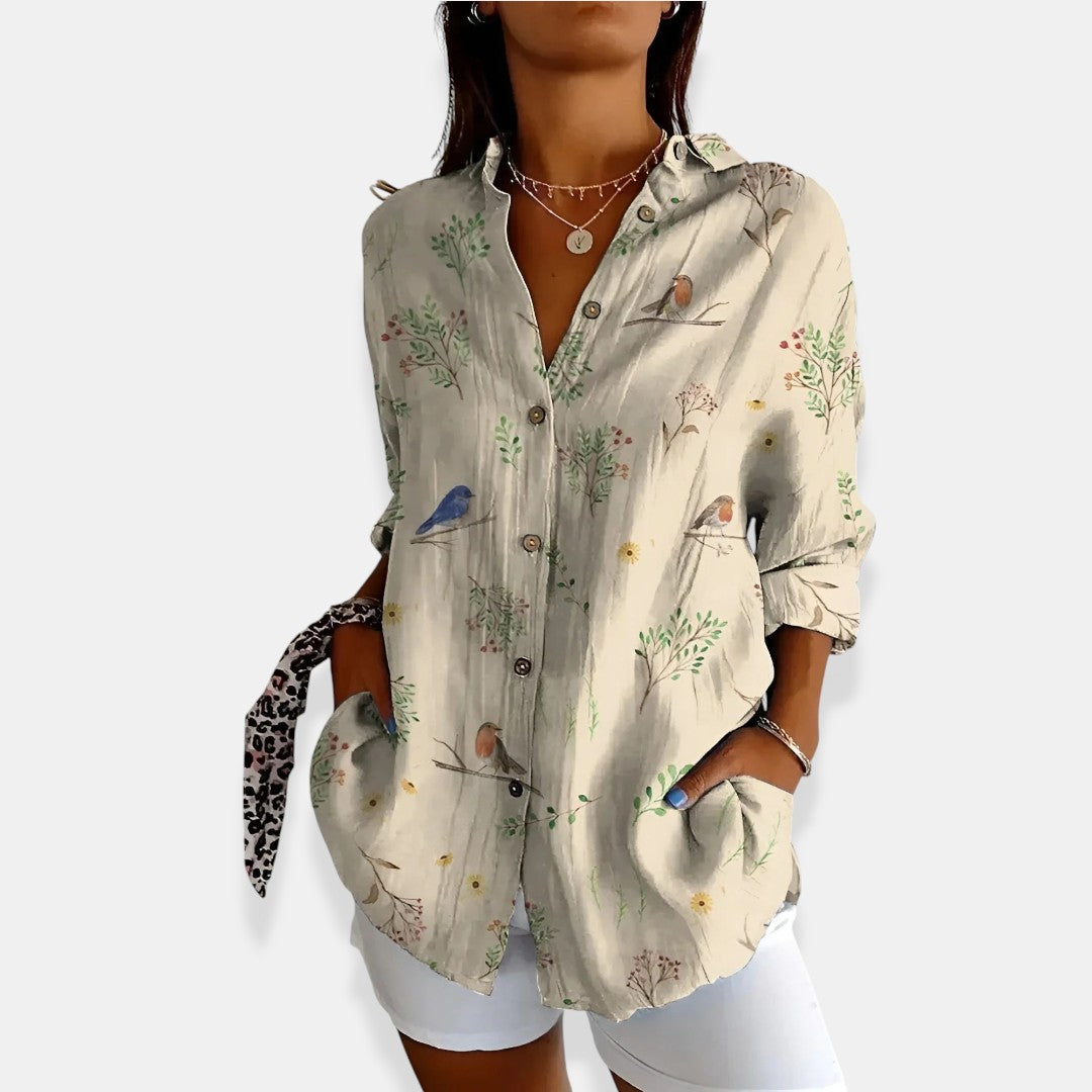 LYSSA™ | Floral Blouse with Button Closure