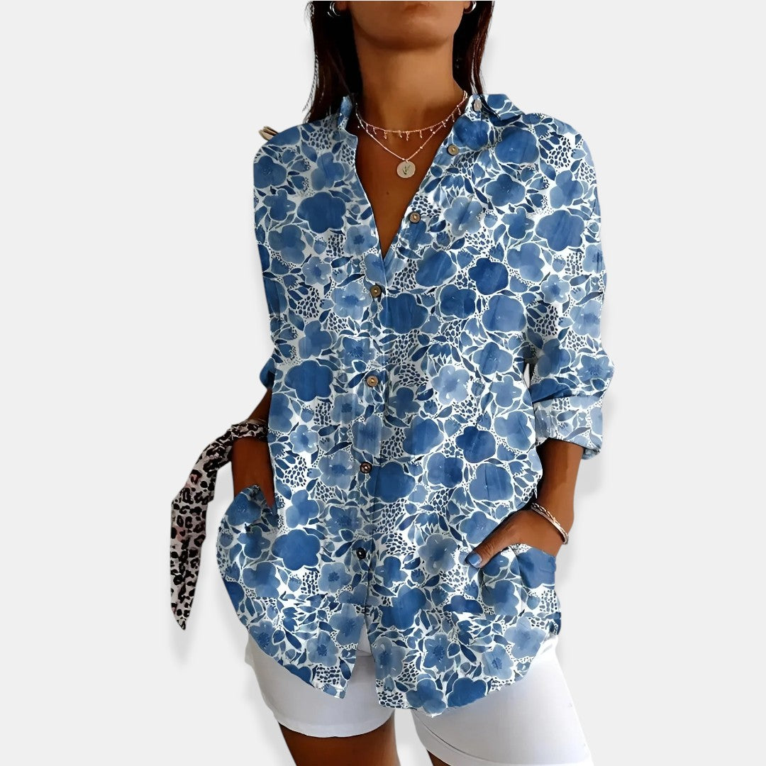 LYSSA™ | Floral Blouse with Button Closure
