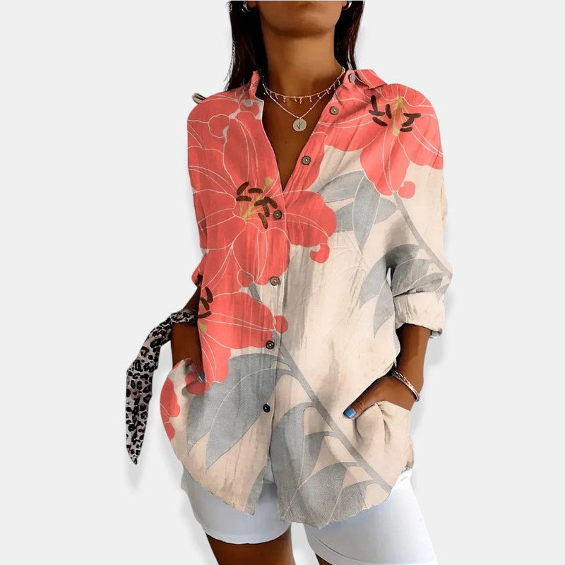 LYSSA™ | Floral Blouse with Button Closure