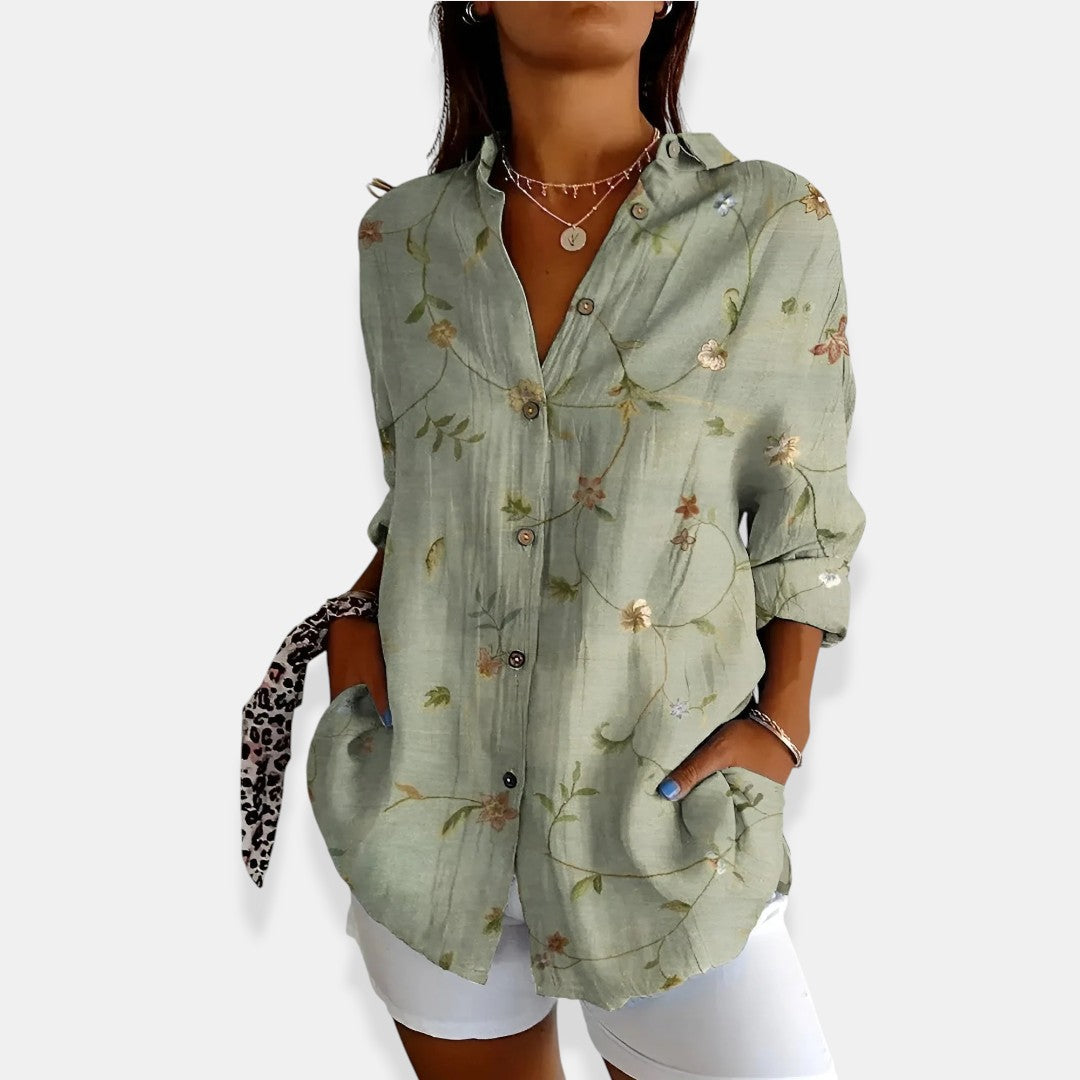 LYSSA™ | Floral Blouse with Button Closure