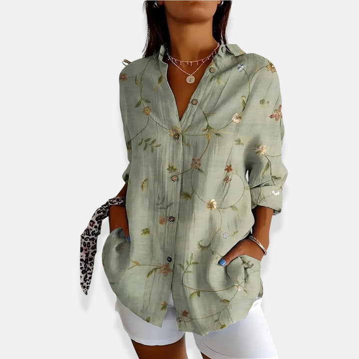 LYSSA™ | Floral Blouse with Button Closure