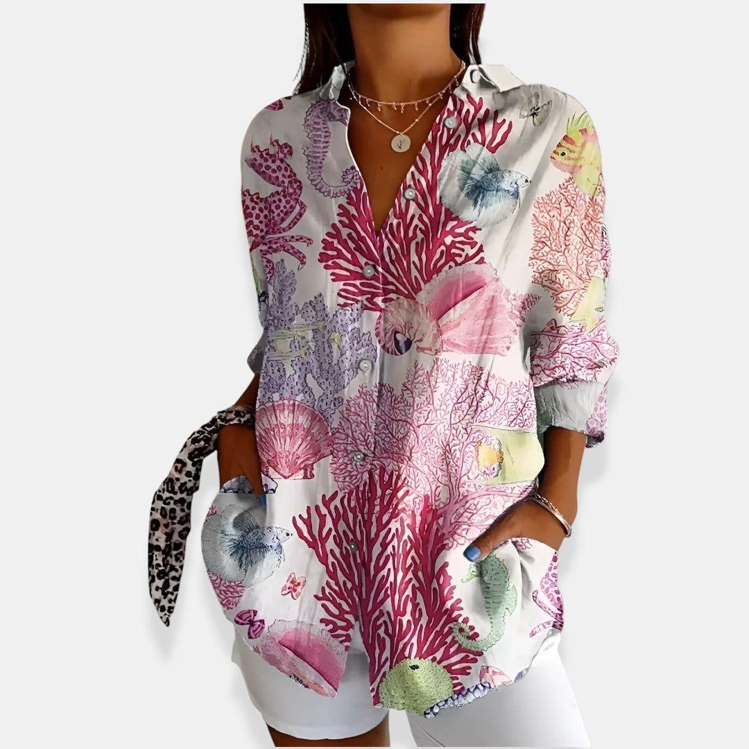 LYSSA™ | Floral Blouse with Button Closure