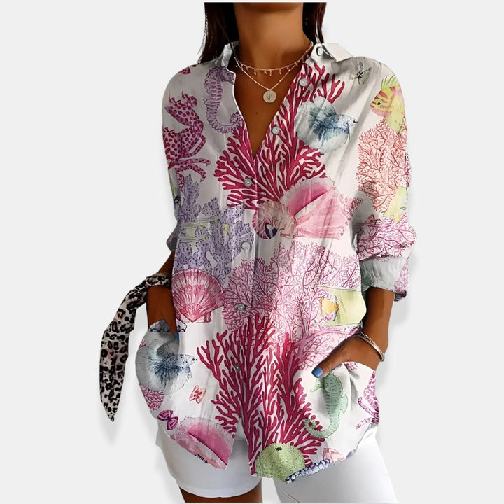 LYSSA™ | Floral Blouse with Button Closure